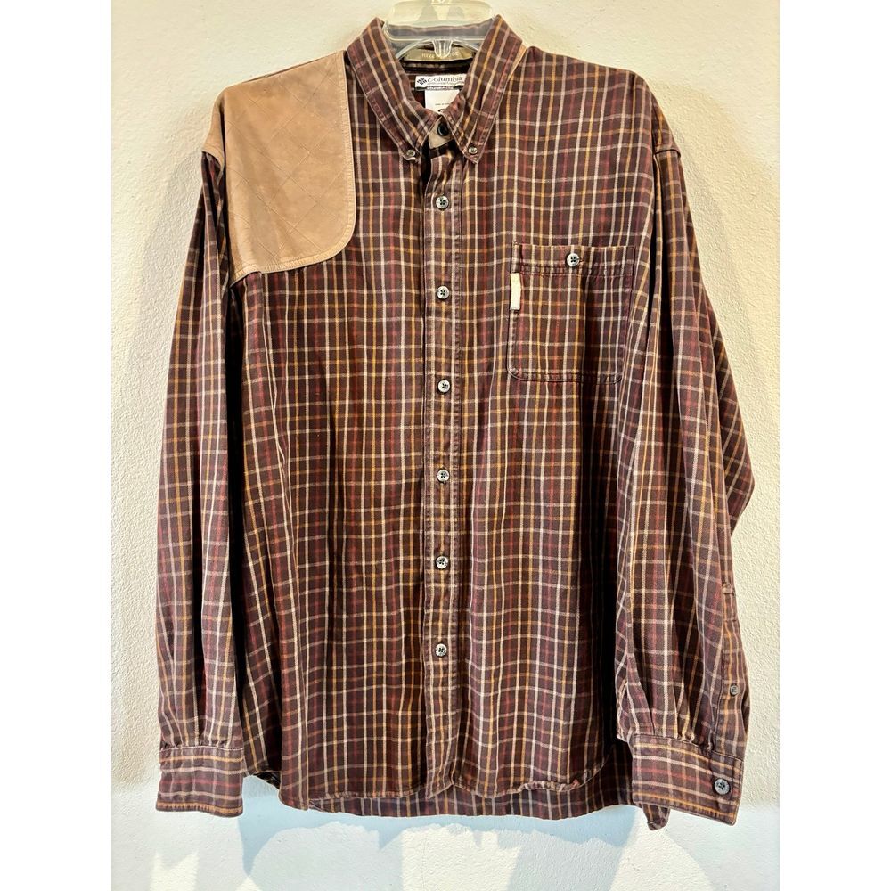 Men's shooting shirt, River Ridge, Large, Columbia, shooter's patch, multicolor.